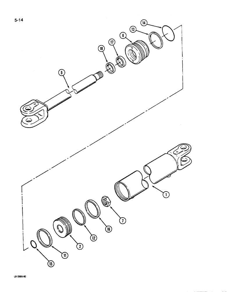 Схема запчастей Case IH 9280 - (5-014) - CYLINDER (05) - STEERING