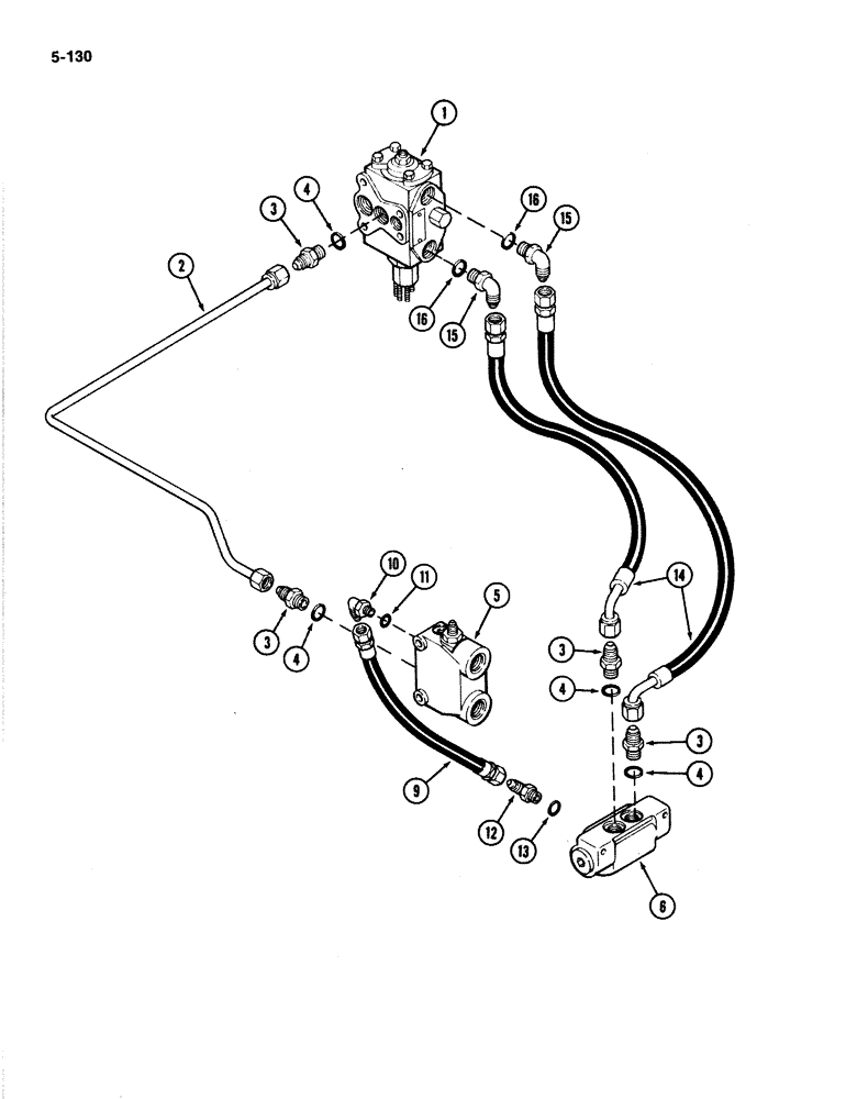 Схема запчастей Case IH 4894 - (5-130) - REAR STEERING HYDRAULICS CHECK VALVE (05) - STEERING