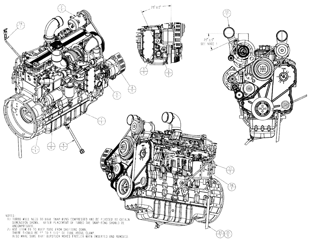 Схема запчастей Case IH 4420 - (03-001) - ENGINE GROUP (01) - ENGINE