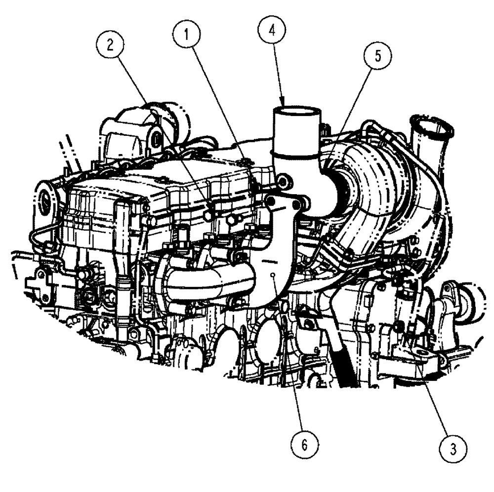 Схема запчастей Case IH SPX3320 - (03-049) - EXHAUST ELBOW GROUP (01) - ENGINE