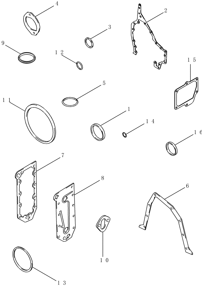 Схема запчастей Case IH 2388 - (02-42) - GASKET KIT - CYLINDER BLOCK (01) - ENGINE