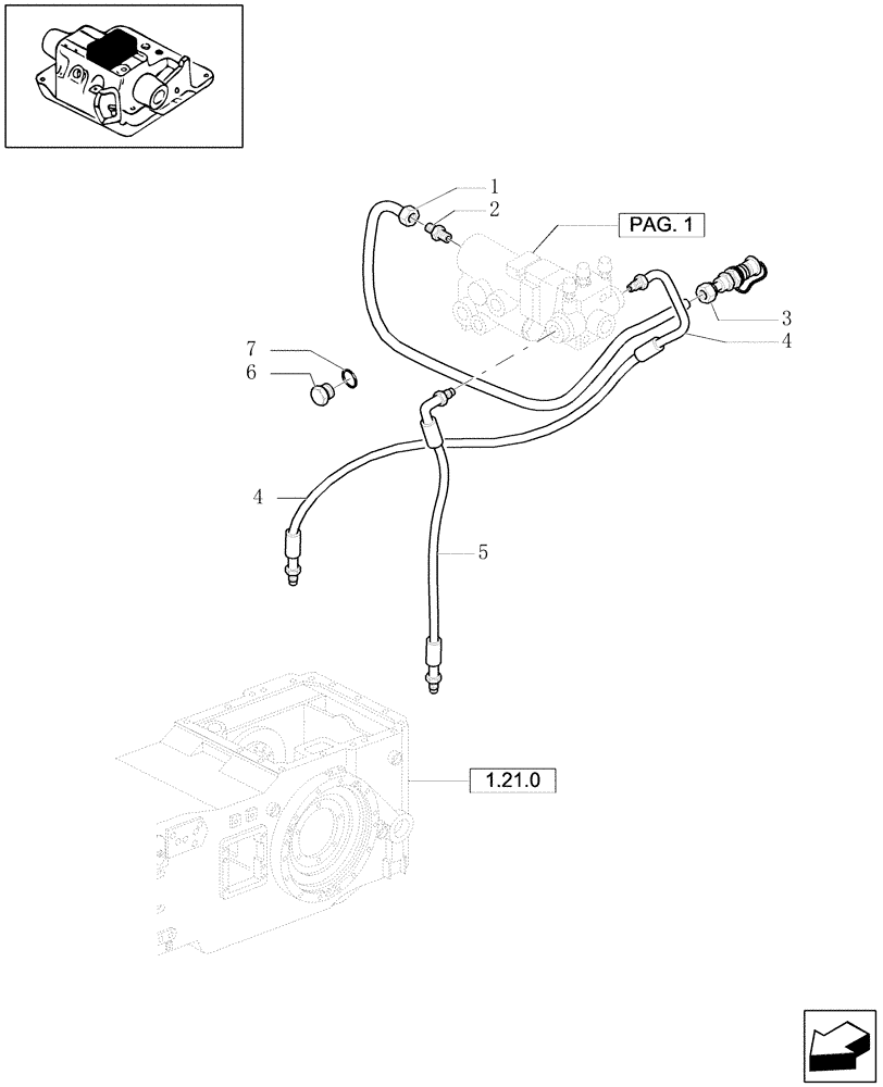 Схема запчастей Case IH MXU130 - (1.82.713[02]) - (VAR.370) CONTROL VALVES WITH TRAILER BRAKE VALVE - VALVE PIPES (07) - HYDRAULIC SYSTEM