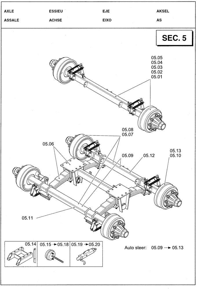 Схема запчастей Case IH LBX331P - (0.0021[01]) - SECTION LIST 5 - AXLE (00) - GENERAL