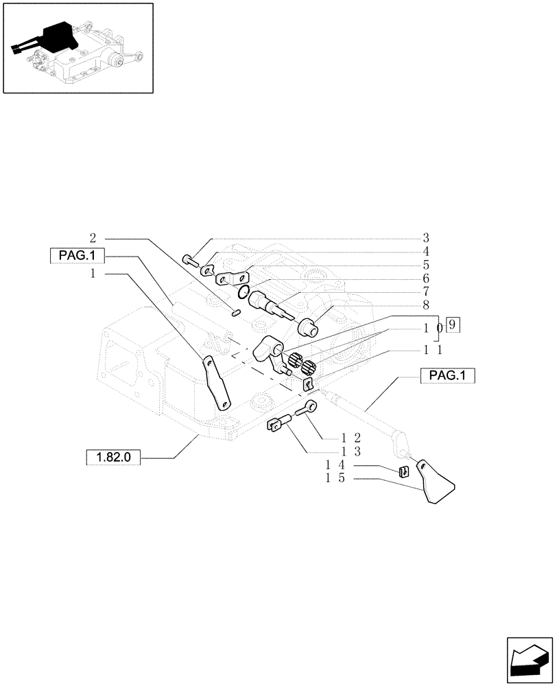 Схема запчастей Case IH MAXXUM 100 - (1.82.5/01[03]) - MDC FOR HEAVY DUTY AXLE - CONTROL PARTS (VAR.330840-331840-331914) (07) - HYDRAULIC SYSTEM