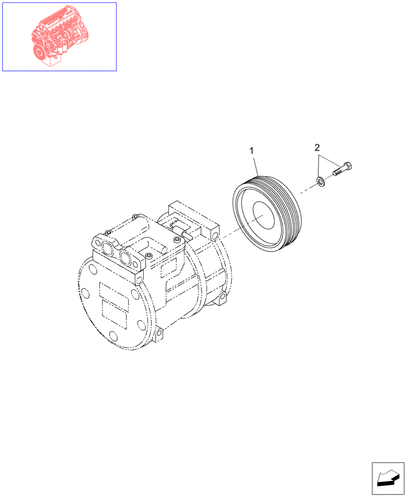 Схема запчастей Case IH STEIGER 385 - (09-57) - COMPRESSOR, AIRCOND. - COMPONENTS, STEIGER 385 / 435 (09) - CHASSIS