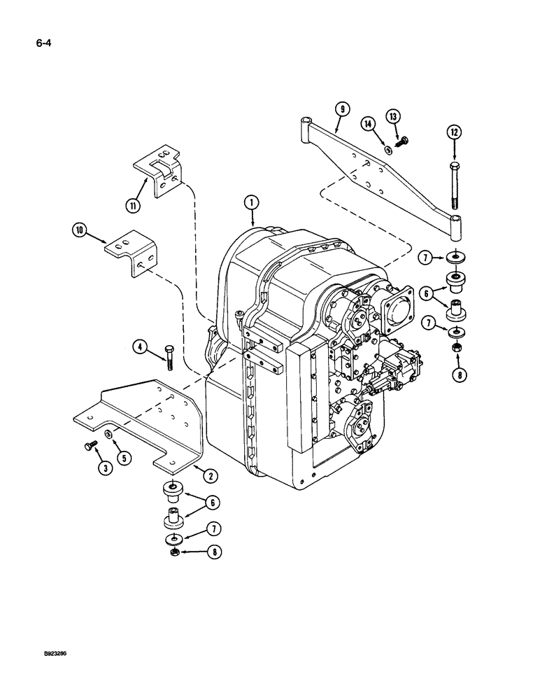 Схема запчастей Case IH 9250 - (6-004) - TRANSMISSION MOUNTING, P.I.N. JCB0028400 AND AFTER (06) - POWER TRAIN