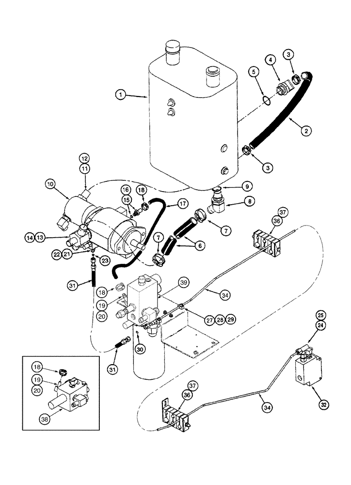 Схема запчастей Case IH 2344 - (08-07) - HYDRAULICS - AUXILIARY PUMP SUPPLY (07) - HYDRAULICS