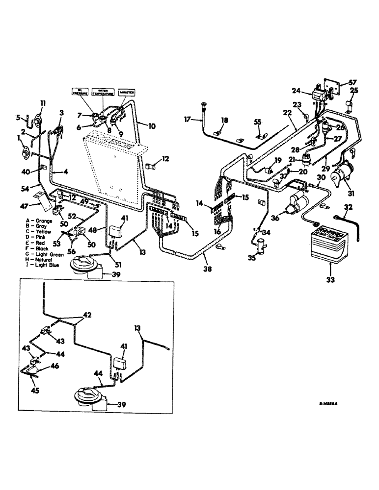 Схема запчастей Case IH 403 - (244) - ELECTRICAL SYSTEM, WIRING DIAGRAM, COMBINE S/N 940 AND BELOW, C-282 ENGINE (55) - ELECTRICAL SYSTEMS