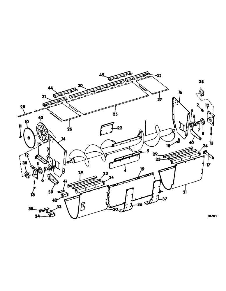 Схема запчастей Case IH 743 - (M-07) - AUGER, DOORS, AND SHIELDS (58) - ATTACHMENTS/HEADERS