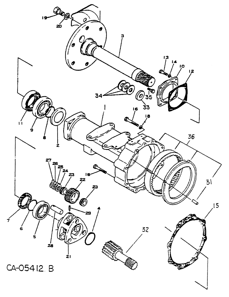 Схема запчастей Case IH 284 - (07-20) - DRIVE TRAIN, REAR AXLE, GASOLINE ENGINE TRACTORS (04) - Drive Train