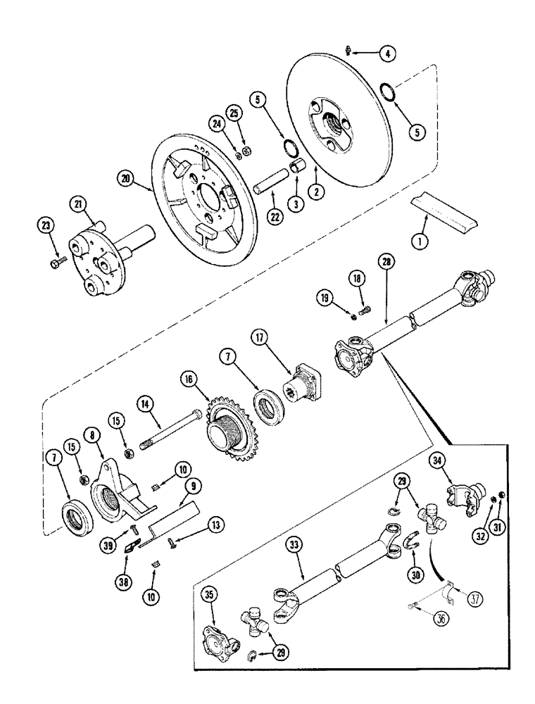 Схема запчастей Case IH 2388 - (09A-04) - SEPARATOR - JACKSHAFT DRIVE (13) - FEEDER