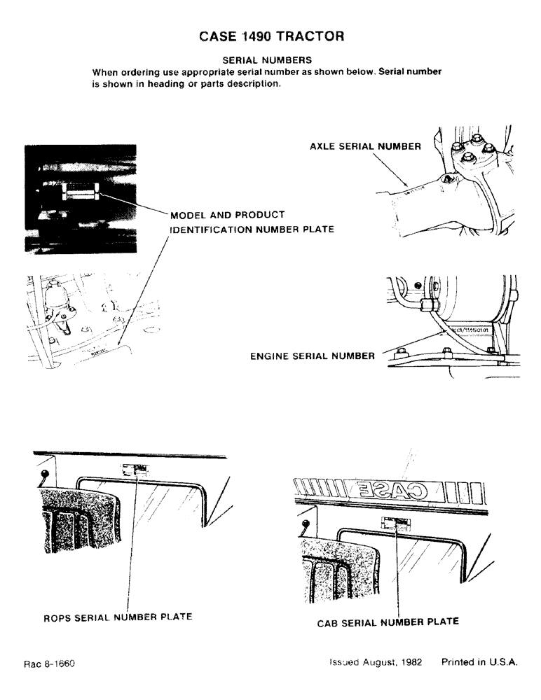 Схема запчастей Case IH 1490 - (1-02) - CASE 1490 SERIAL NUMBERS (00) - GENERAL