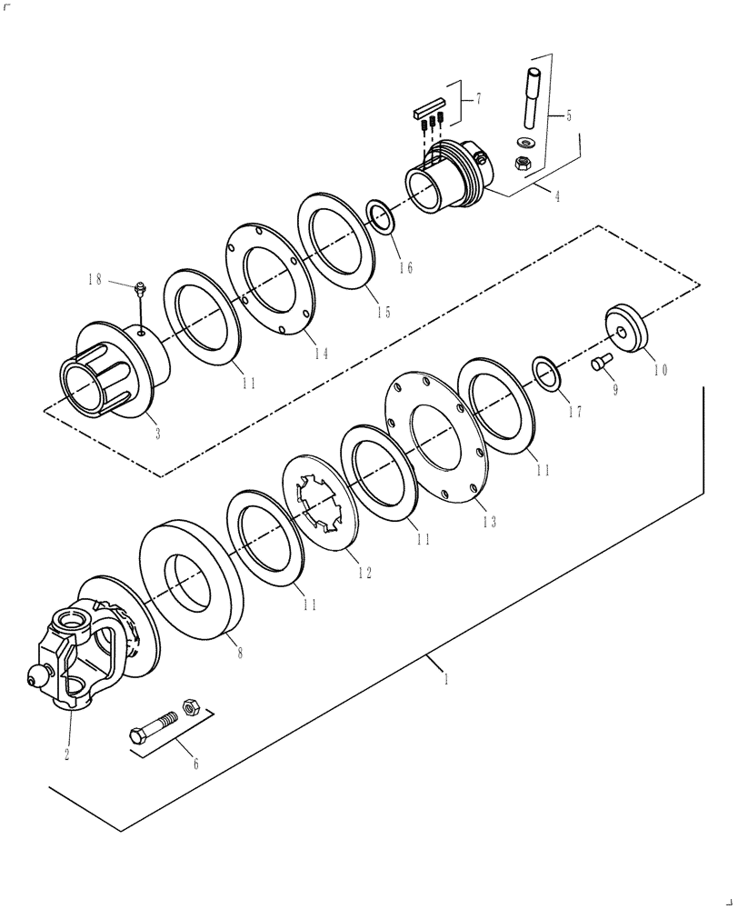 Схема запчастей Case IH DCX101 - (58.100.01[04]) - CLUTCH, FRICTION OVERRIDING, FROM PIN HCA0006607 (58) - ATTACHMENTS/HEADERS