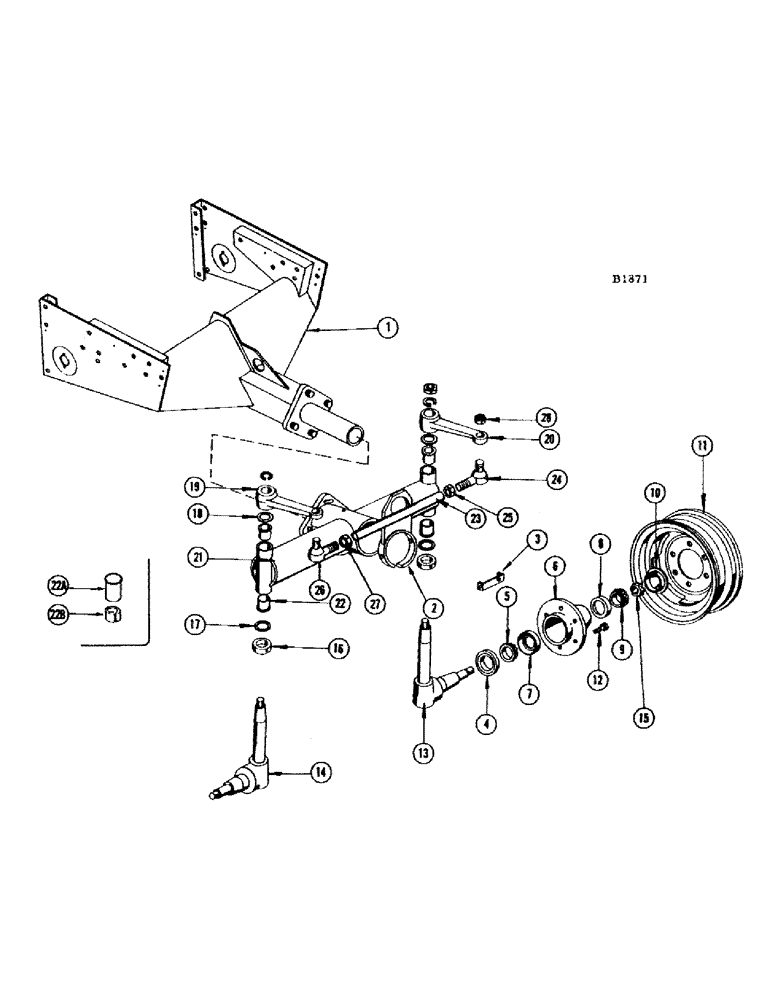 Схема запчастей Case IH 660 - (308) - STEERING ARMS AND AXLE, SPECIAL HEAVY DUTY REAR AXLE 