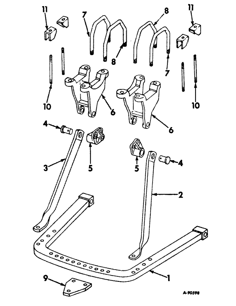 Схема запчастей Case IH 2826 - (09-03) - FRAME, VERTICALLY ADJUSTABLE DRAWBAR (12) - FRAME