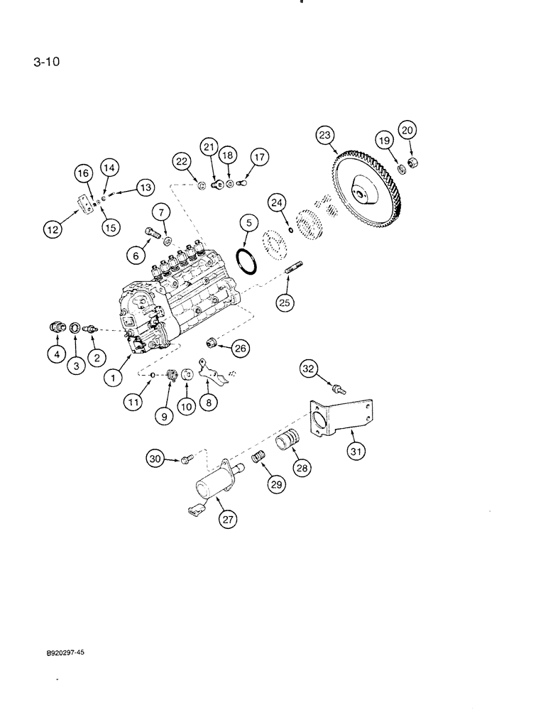 Схема запчастей Case IH 6830TA - (3-10) - FUEL INJECTION PUMP AND DRIVE, 6TA-830 ENGINE 