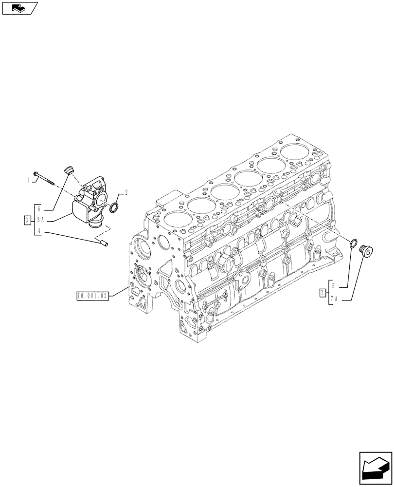 Схема запчастей Case IH F4GE9684C J602 - (10.402.01[01]) - PIPING - ENGINE COOLING SYSTEM (10) - ENGINE