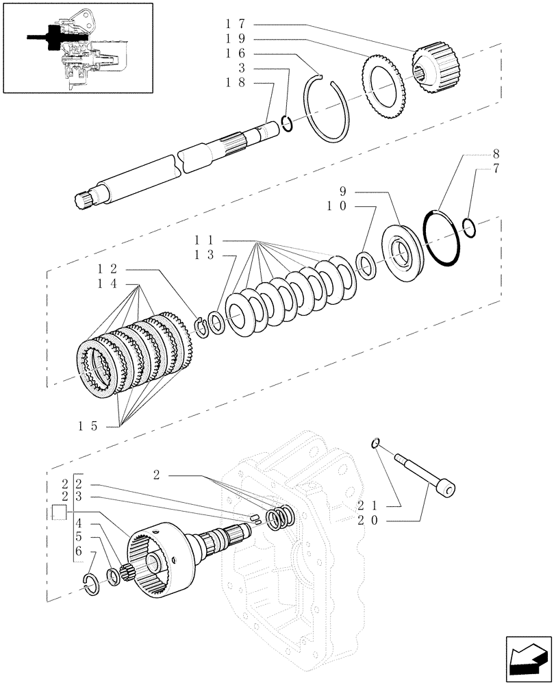 Схема запчастей Case IH MXU115 - (1.80.7[01]) - PTO, CLUTCH - SHAFT CONTROL PTO ASSY AND CLUTCH PLATES (07) - HYDRAULIC SYSTEM