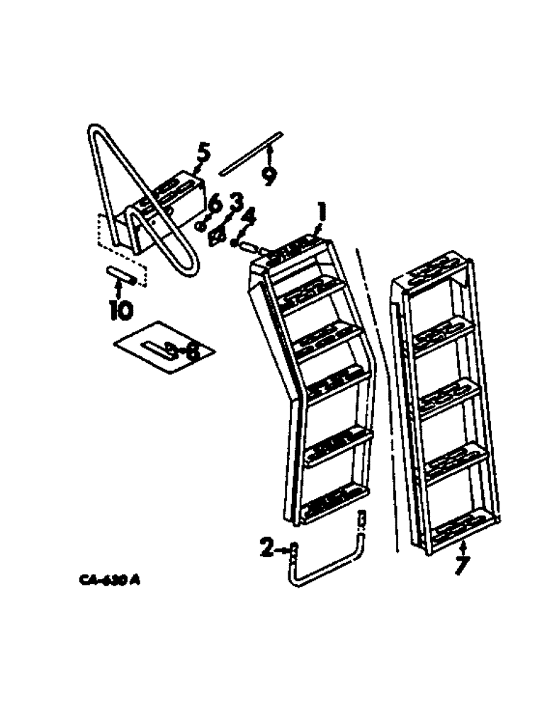 Схема запчастей Case IH 815 - (M-11) - SEAT, OPERATORS PLATFORM AND MISC., PLATFORM LADDER (10) - OPERATORS PLATFORM