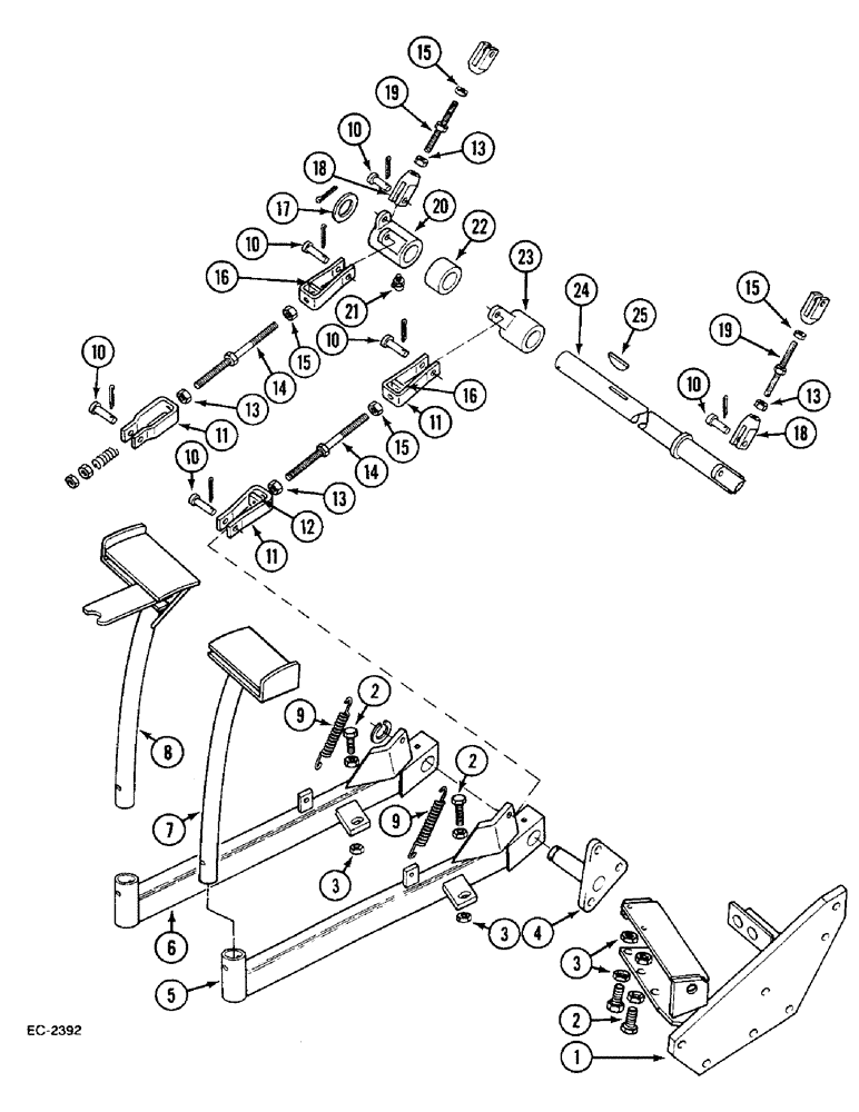 Схема запчастей Case IH 633 - (7-456) - FOOT BRAKE LINKAGE - C85 S1 CAB (07) - BRAKES