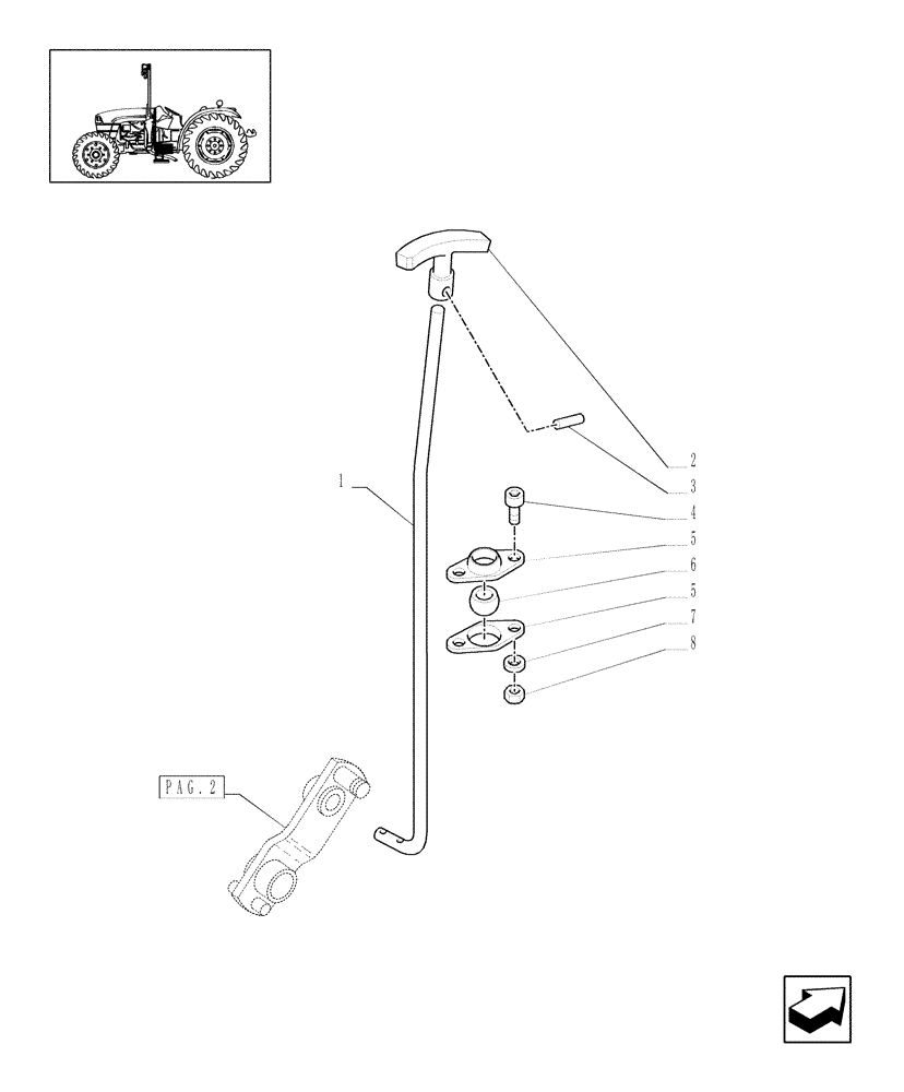 Схема запчастей Case IH JX1070C - (1.33.2[01]) - 4WD IDLER CONTROLS (04) - FRONT AXLE & STEERING