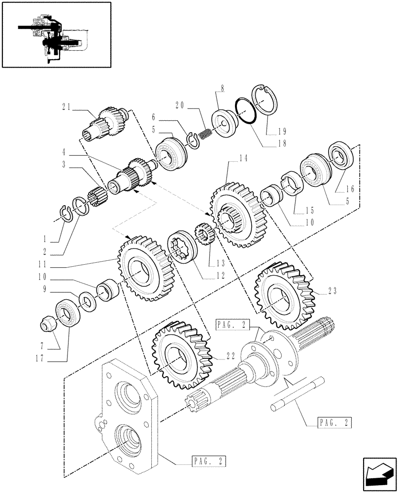 Схема запчастей Case IH JX1070N - (1.80.1/07[01]) - (VAR.959) NA POWER TAKE-OFF (540-1000 RPM) - SHAFTS AND GEARS (07) - HYDRAULIC SYSTEM