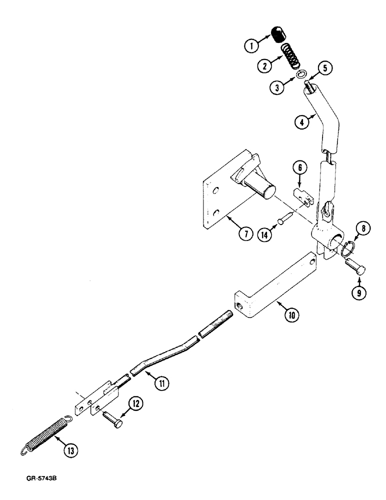 Схема запчастей Case IH 733 - (6-320) - HAND LEVER FOR DOUBLE CLUTCH (06) - POWER TRAIN