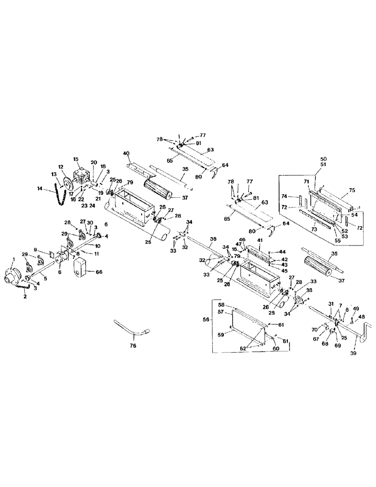 Схема запчастей Case IH 1802 - (52) - MODEL AS1502 DRIVE TRAIN ASSEMBLY 