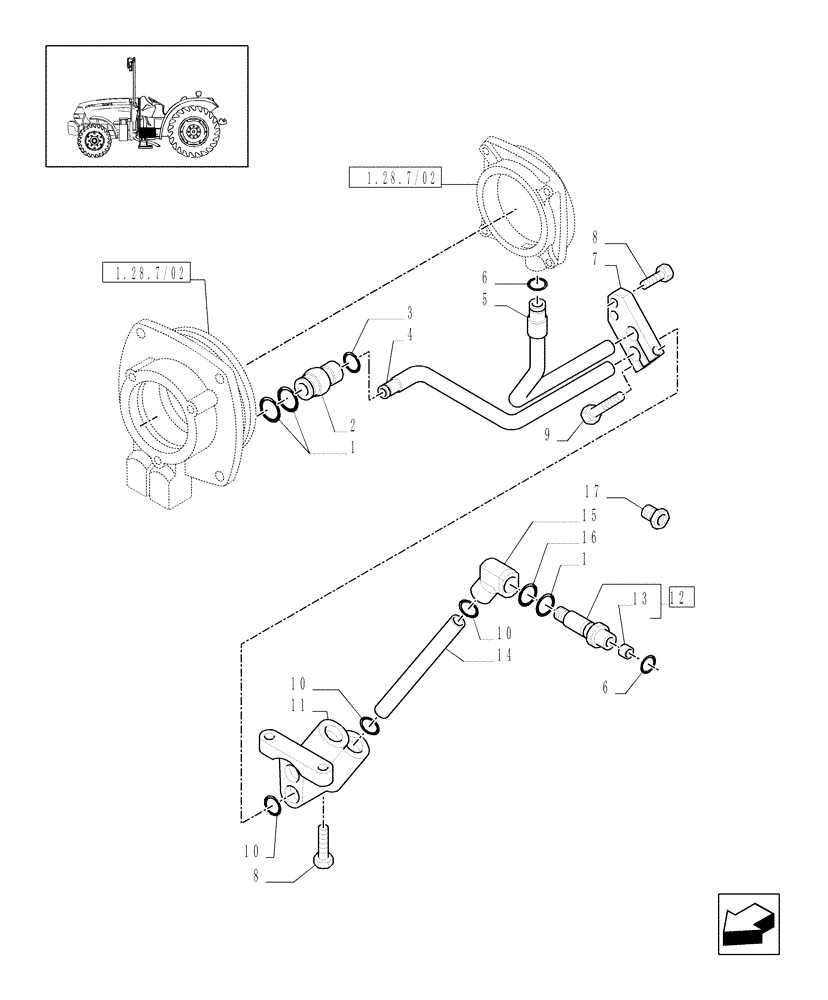 Схема запчастей Case IH JX1075N - (1.27.3/01[05]) - (VAR.297) HI-LO NA - CLUTCH ENGAGEMENT, MANIFOLD (03) - TRANSMISSION