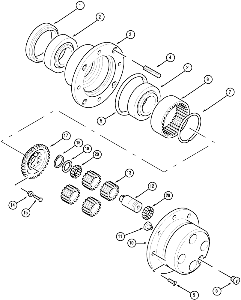 Схема запчастей Case IH MX110 - (05-23) - HUB PLANETARY DRIVE (05) - STEERING