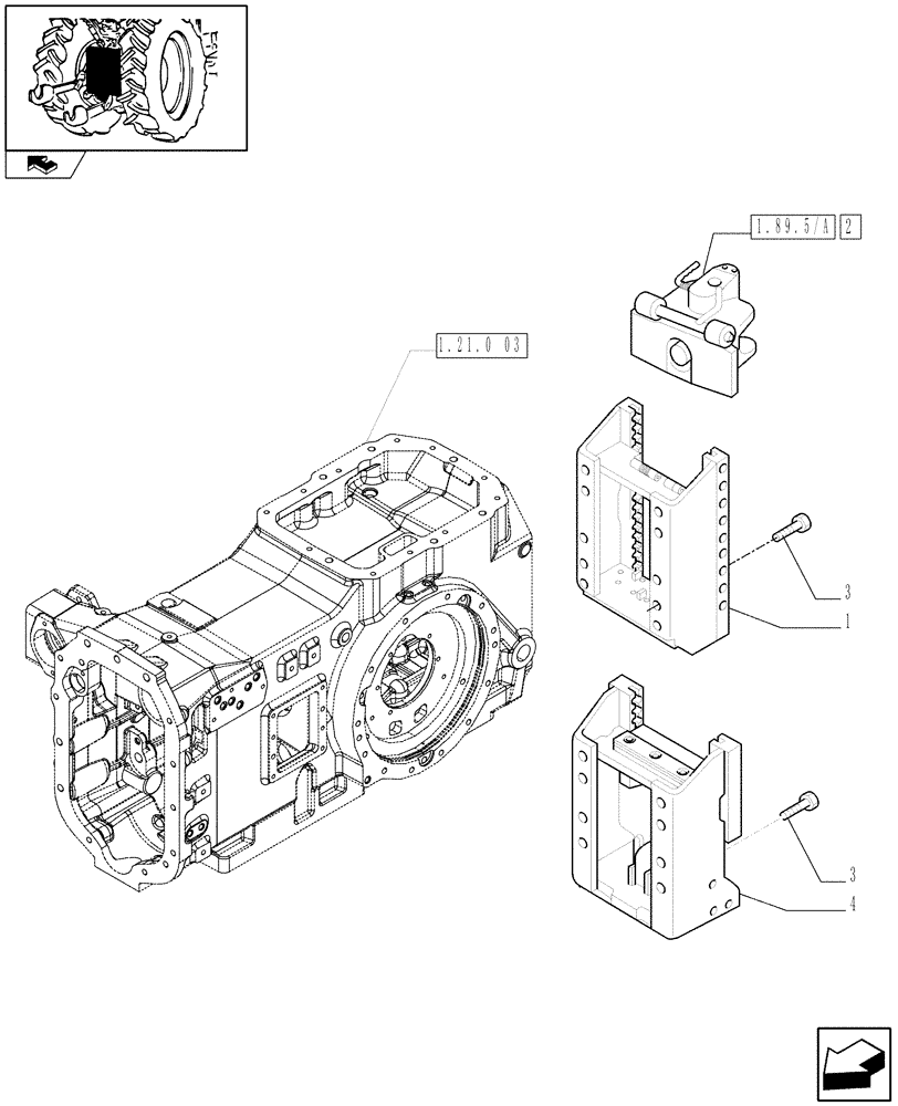 Схема запчастей Case IH MAXXUM 110 - (1.89.5/01) - SLIDER TOW HOOK WITH AUTO SWIVEL COUPLING LESS SWINGING DRAWBAR AND WITH WELDED K80 (GERMANY) (VAR.330955) (09) - IMPLEMENT LIFT