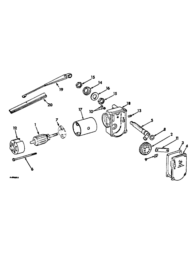 Схема запчастей Case IH 544 - (N-08) - PARTS ACCESSORIES AND ATTACHMENTS, WINDSHIELD WIPER MOTOR Accessories & Attachments