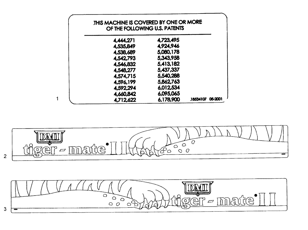 Схема запчастей Case IH TIGERMATE II - (90.108.02.01) - DECALS (90) - PLATFORM, CAB, BODYWORK AND DECALS