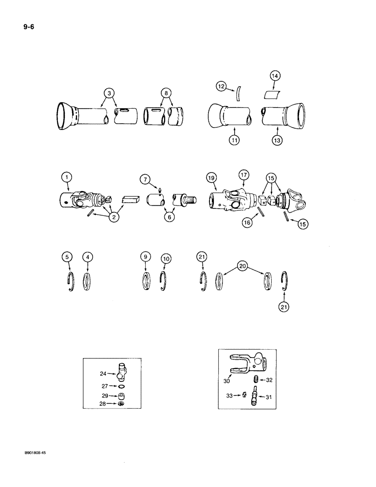 Схема запчастей Case IH 1100 - (9-06) - POWER DRIVE EQUIPMENT, 1100 MOWER, SERIAL NUMBER 030571 THROUGH SERIAL NUMBER 030840 (09) - CHASSIS/ATTACHMENTS