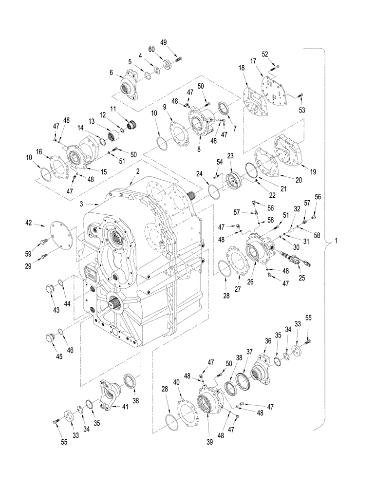 Схема запчастей Case IH STX440 - (06-17) - POWER SHIFT TRANSMISSION - COVERS AND YOKES (06) - POWER TRAIN