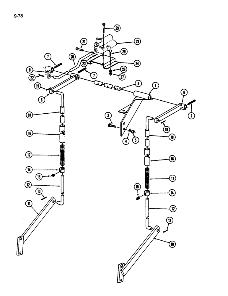 Схема запчастей Case IH 1822 - (9-078) - HEIGHT CONTROL LINKAGE, 1822 COTTON PICKER (13) - PICKING SYSTEM