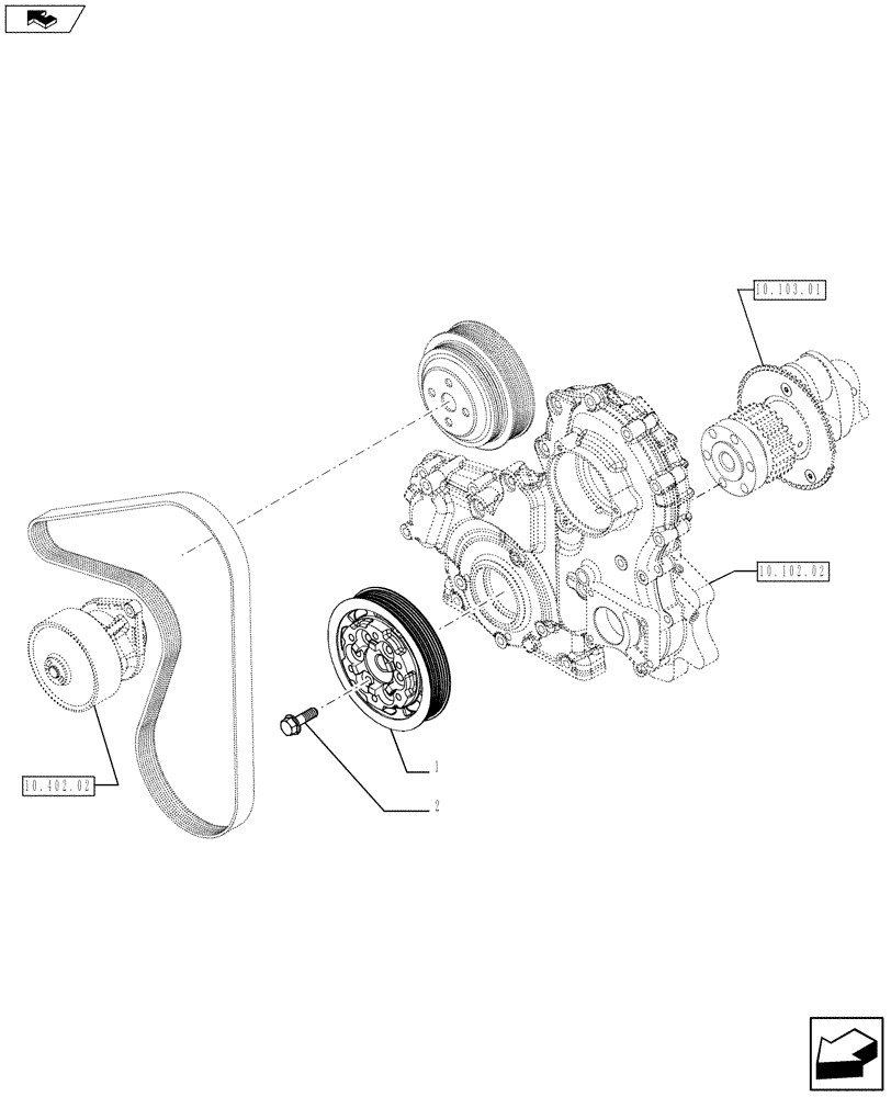 Схема запчастей Case IH F5AE5484A A002 - (10.103.04) - PULLEY - CRANKSHAFT (504272623) (10) - ENGINE