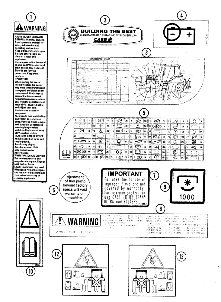 Схема запчастей Case IH MX180 - (09-67) - DECALS - ENGLISH (09) - CHASSIS/ATTACHMENTS