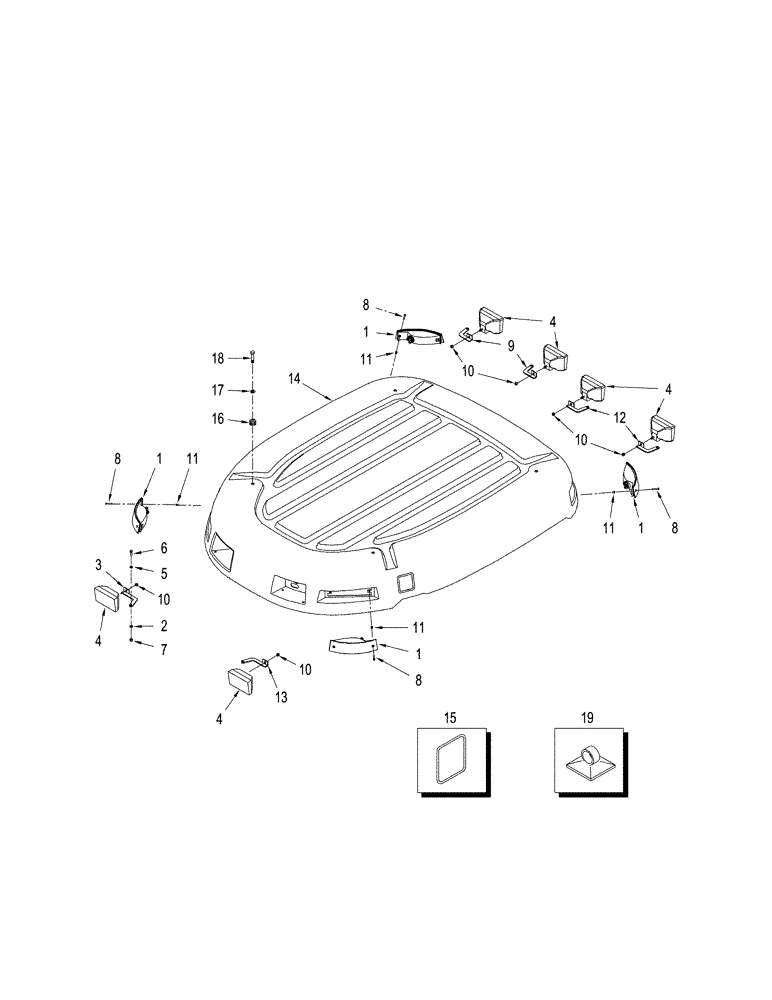 Схема запчастей Case IH STX275 - (09-17) - ROOF ASSEMBLY (09) - CHASSIS