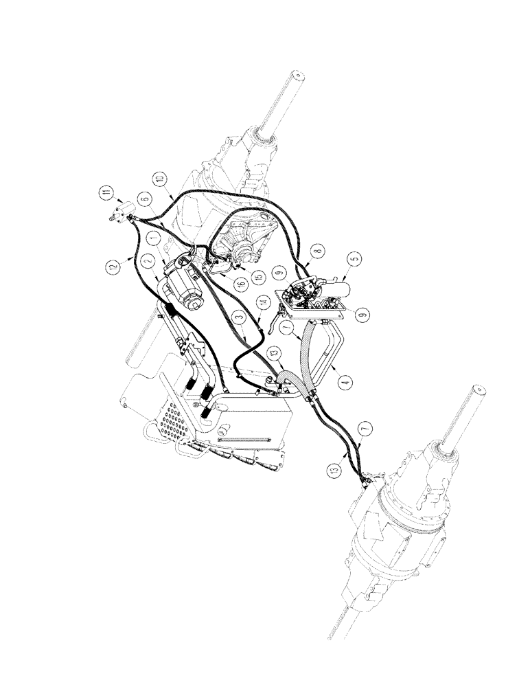 Схема запчастей Case IH STX275 - (01-05[03]) - PICTORIAL INDEX - CHARGE PUMP AND BRAKE CIRCUIT WITH ACCUSTEER, BSN JEE0102001 (00) - PICTORIAL INDEX