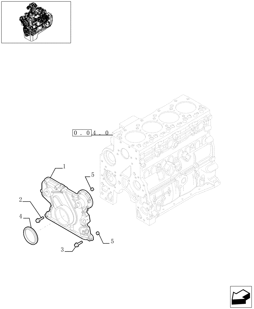 Схема запчастей Case IH F4GE0484C D601 - (0.04.3[02]) - CRANKCASE COVERS (4894735) 