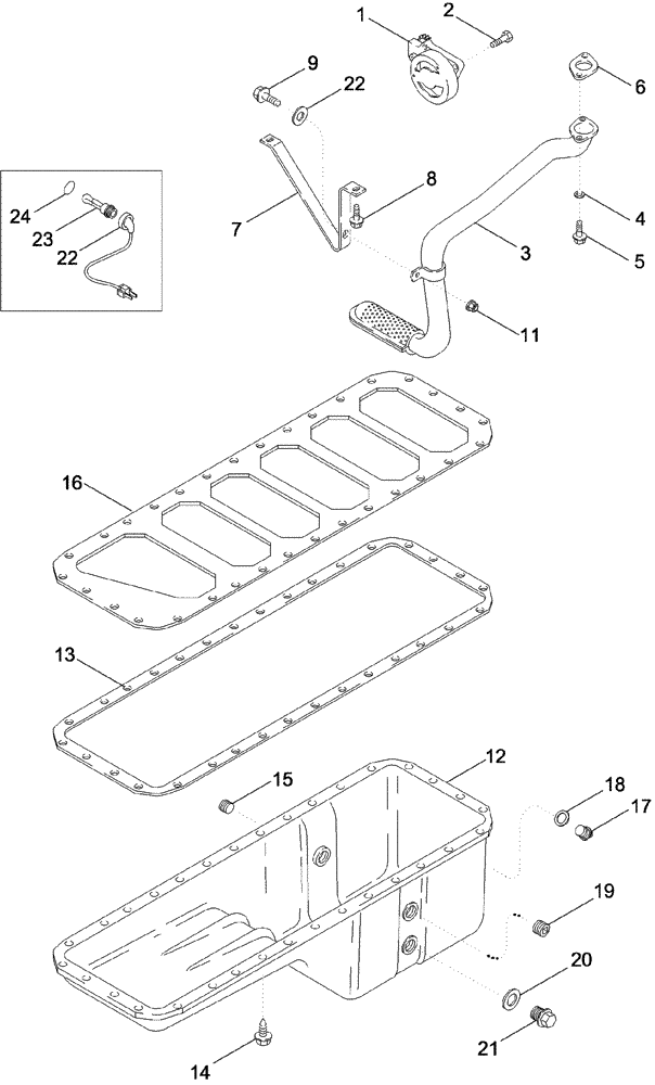 Схема запчастей Case IH 620 - (02-12) - OIL PUMP - OIL PAN HEATER KIT (01) - ENGINE