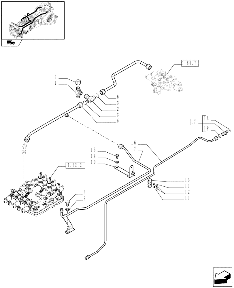 Схема запчастей Case IH PUMA 165 - (1.29.6[02]) - HYDRAULIC GEARBOX CONTROL (03) - TRANSMISSION