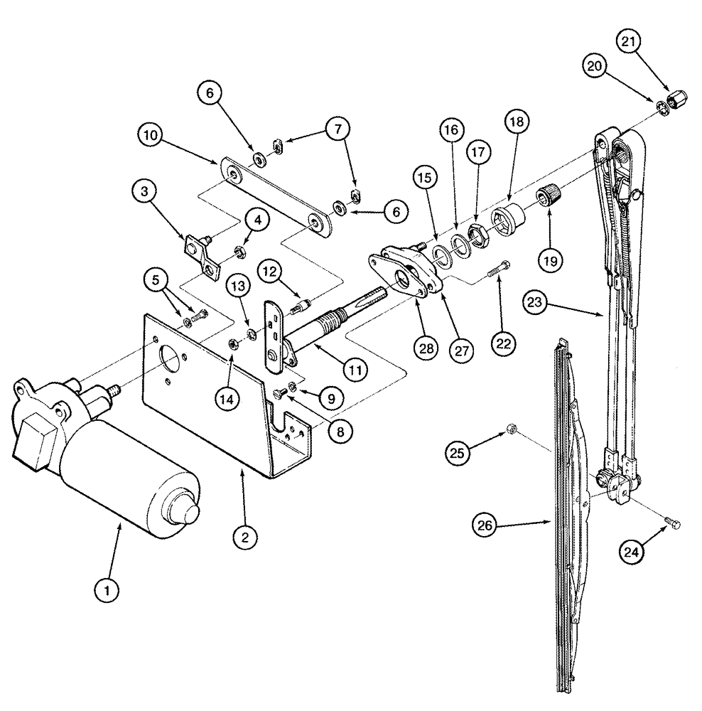 Схема запчастей Case IH 2555 - (04-31) - WINDSHIELD WIPER SINGLE BLADE (06) - ELECTRICAL SYSTEMS