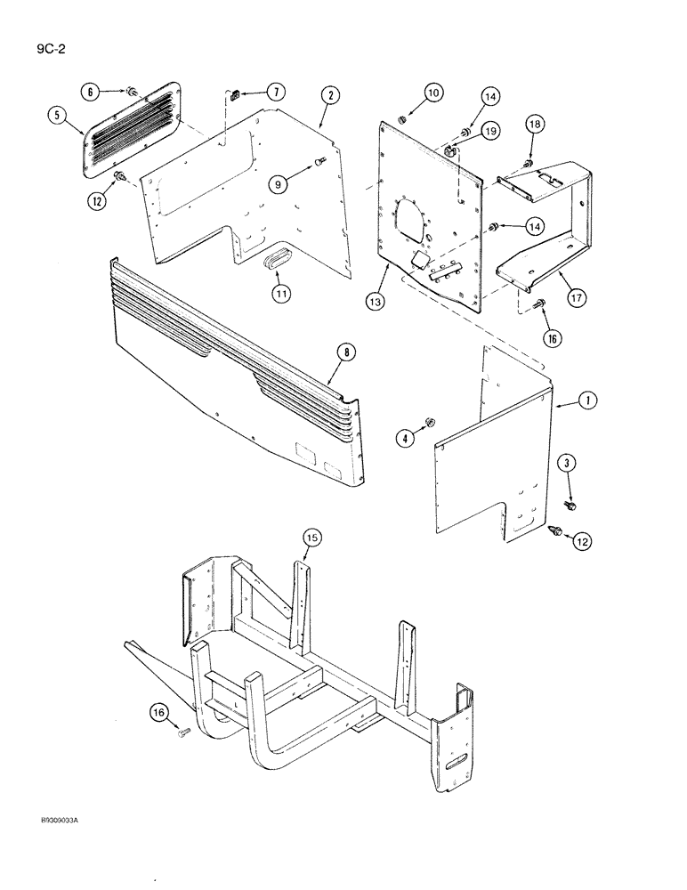 Схема запчастей Case IH 950 - (9C-02) - SEED MODULE HOUSING, ALL RIGID PLANTERS (09) - CHASSIS/ATTACHMENTS