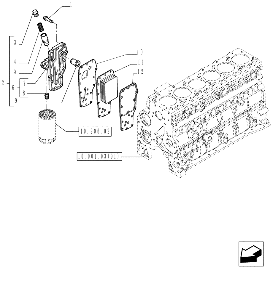 Схема запчастей Case IH P140 - (10.304.03) - HEAT EXCHANGER - ENGINE (10) - ENGINE