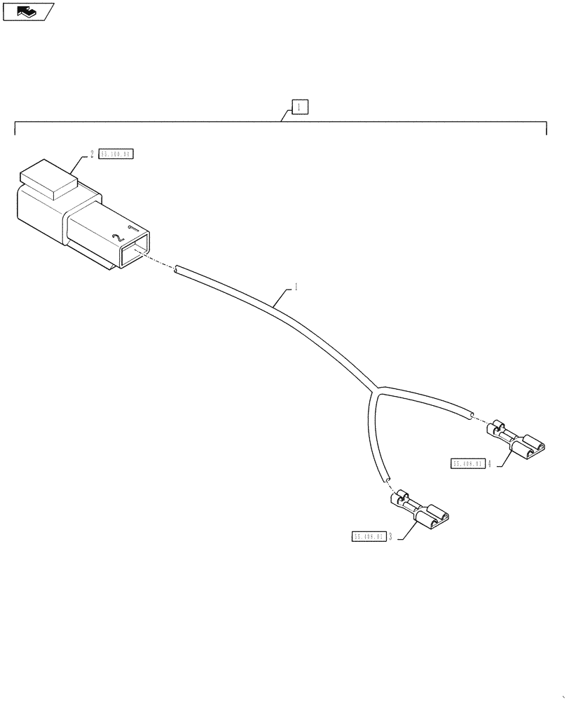 Схема запчастей Case IH TITAN 4530 - (55.100.25) - SINGLE BEACON HARNESS (55) - ELECTRICAL SYSTEMS