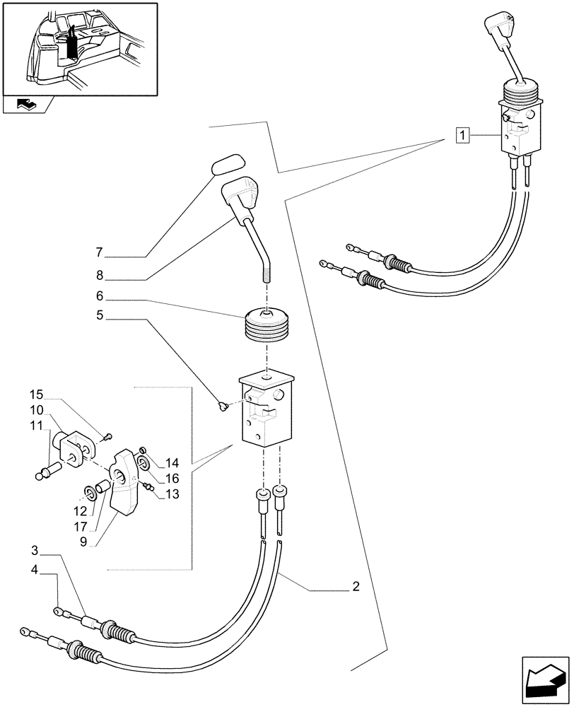 Схема запчастей Case IH PUMA 115 - (1.96.2/05A) - JOYSTICK FOR MIDMOUNT (NA) - BREAKDOWN (VAR.333821) (10) - OPERATORS PLATFORM/CAB