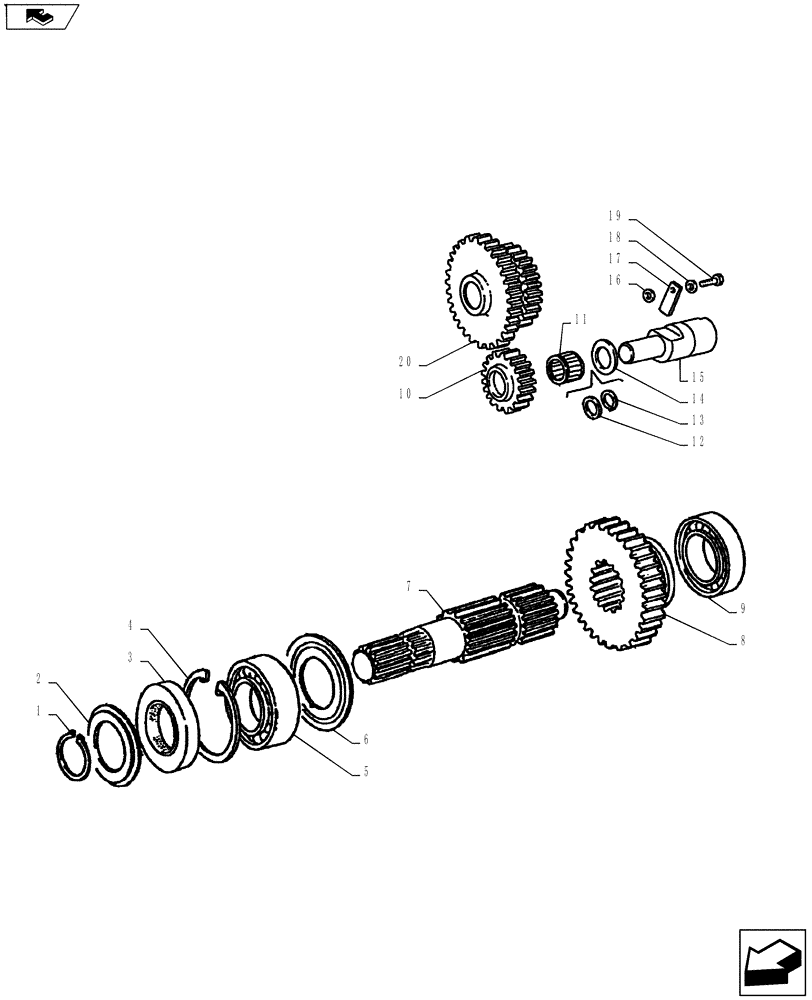 Схема запчастей Case IH FARMALL 75A - (23.101.04) - DROPBOX - GEARS - 4WD (23) - FOUR WHEEL DRIVE SYSTEM