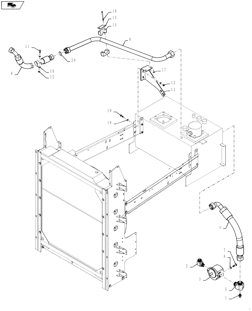 Схема запчастей Case IH 4420 - (06-014) - PUMP GROUP, DED Hydraulic Plumbing